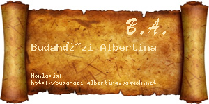 Budaházi Albertina névjegykártya